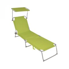 Záhradné plážové skladacie ležadlo so strieškou Palm zelené
