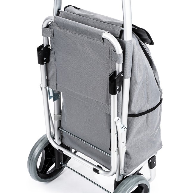 ALDOTRADE Nákupná taška na kolieskach so sedadlom Comfort sivá