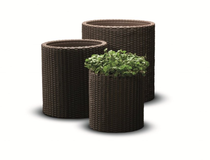 Keter set kvetináčov Cylinder S+M+L hnedá