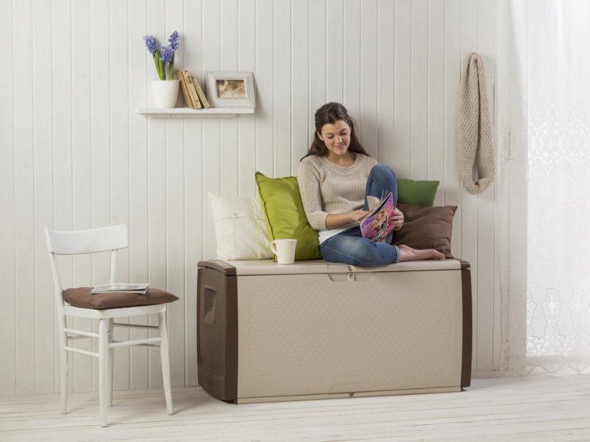 ALDOTRADE Záhradný úložný box Tutto 350l hnedý