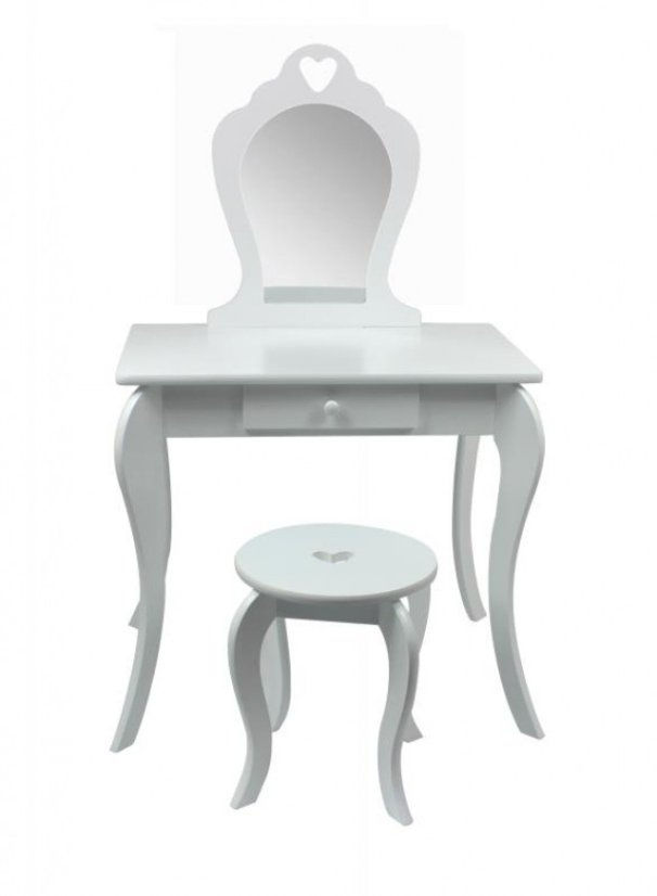ALDOTRADE Detský kozmetický stolík so zrkadlom a taburetom - Názov varianty: Ružová