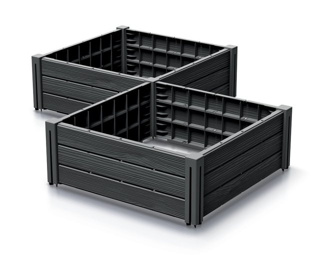Vyvýšený záhon 2 ks BASE PLANT 75,6 cm - antracit