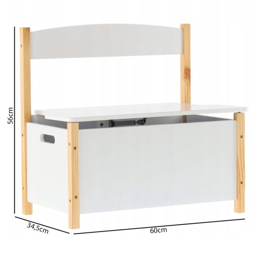 ALDOTRADE Úložný box lavica na hračky, biely