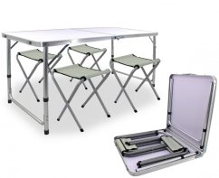 Kempingový skládací set (stôl + 4kreslá) 120x60x70cm
