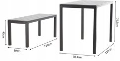 Set záhradného nábytku Garden sivý, 3 ks