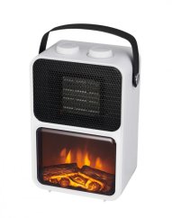 Elektrický krb - biely, 13,5x21x36 cm, 600/1200W