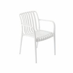 Záhradná stolička 45,5x57x45/81 cm, biela, nosnosť 110 kg