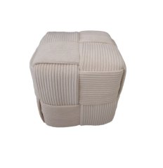 Pletená pufa kostka 40x40x40 cm, krémová