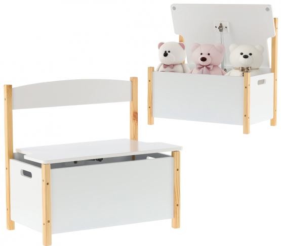 ALDOTRADE Úložný box lavica na hračky, biely