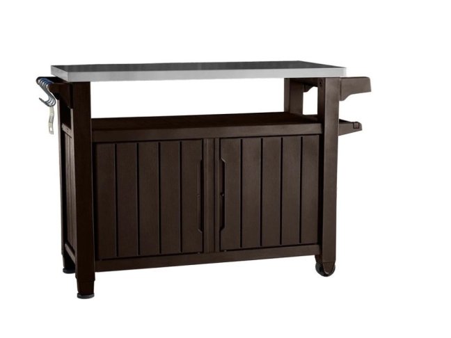 Multifunkční zahradní grilovací stolek KETER UNITY XL 270l hnědý