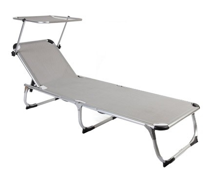 ALDOTRADE Ležadlo polohovateľné so strieškou čierne