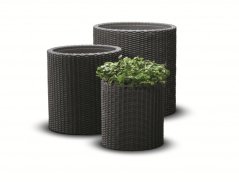 Keter Set kvetináčov Cylinder S+M+L Antracit
