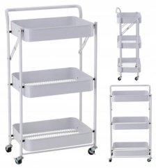 ALDOTRADE Kuchynský a servírovací vozík na kolieskach kovový biely
