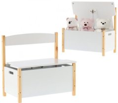ALDOTRADE Úložný box lavica na hračky, biely