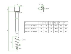 ALDOTRADE Zemný vrut U, 90 x 1000 mm