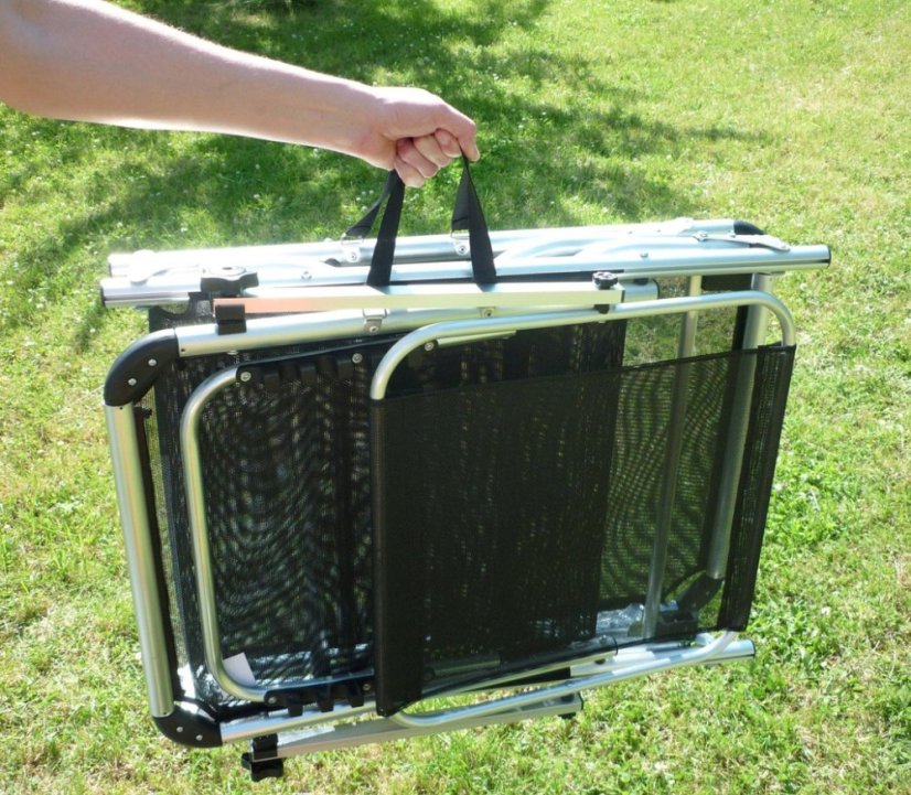 ALDOTRADE Ležadlo polohovateľné so strieškou čierne