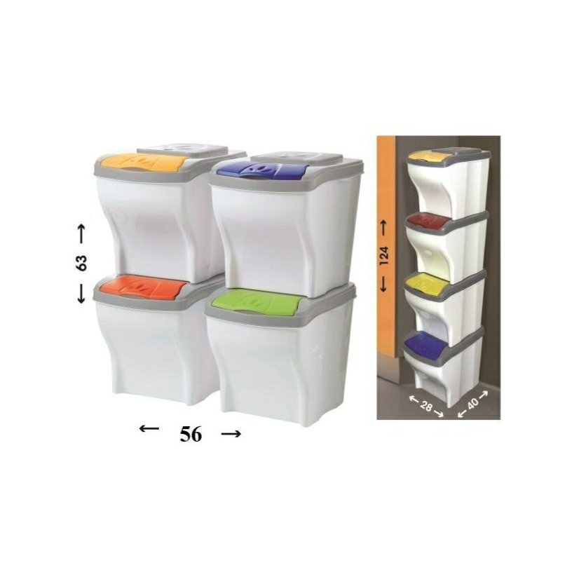 ALDOTRADE Kôš na triedený odpad Poker Set 4x20l