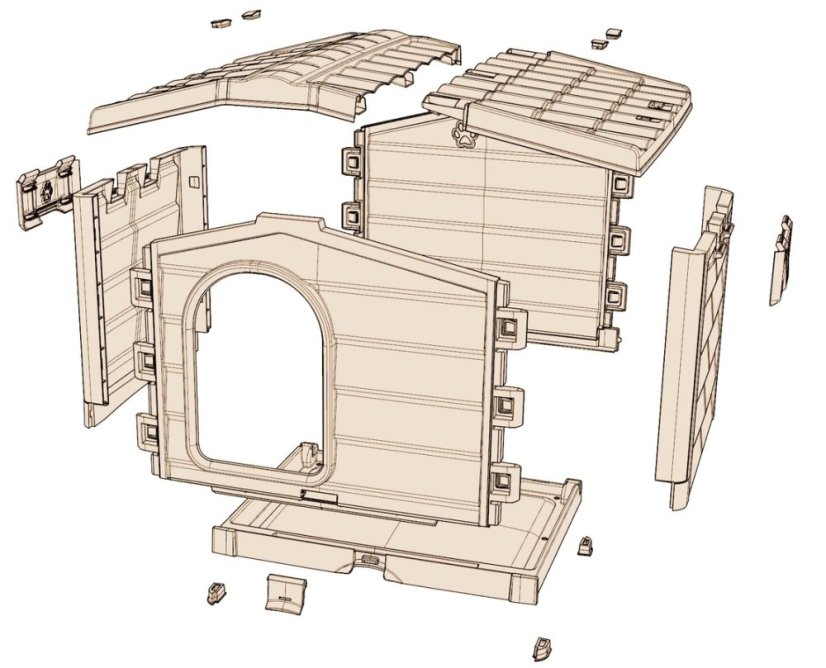 ALDOTRADE Psia búda Bungalow strednej 89x75x62cm - Názov varianty: Zelená