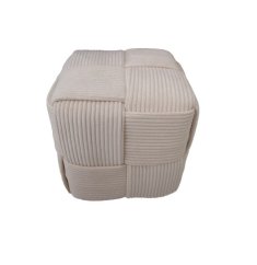 Pletená pufa kostka 40x40x40 cm, krémová