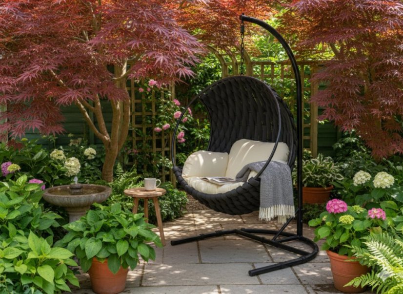 Závesné kreslo TABANI čierne