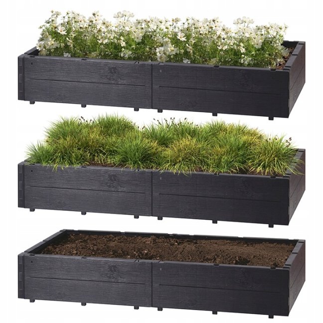 Vyvýšený záhon hnedý 6 dielov 61x21cm