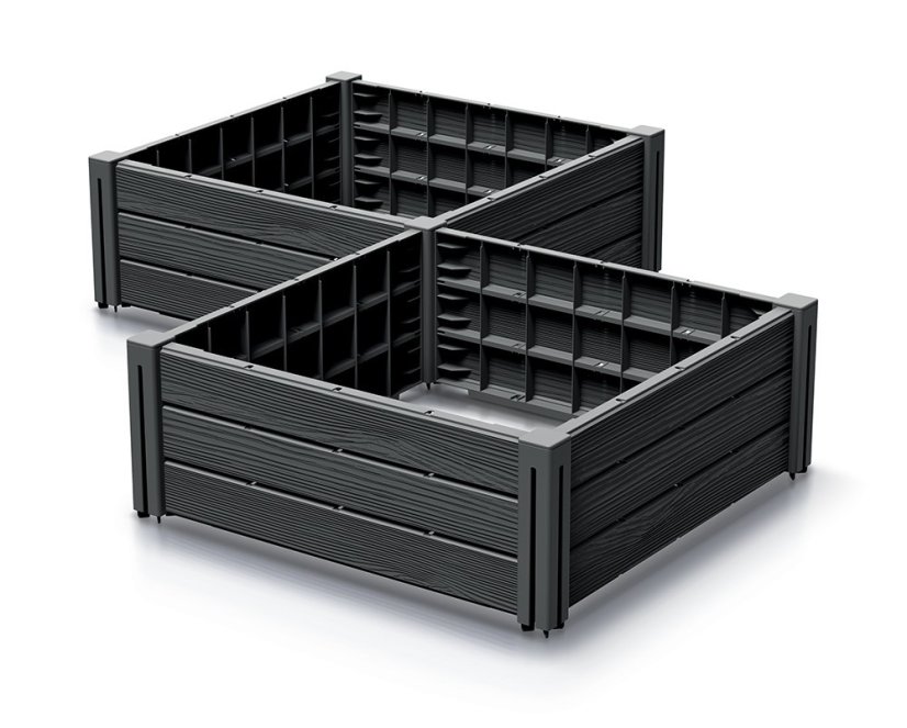 Vyvýšený záhon 2 ks BASE PLANT 75,6 cm - antracit