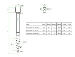 ALDOTRADE Zemný vrut U, 100 x 865 mm