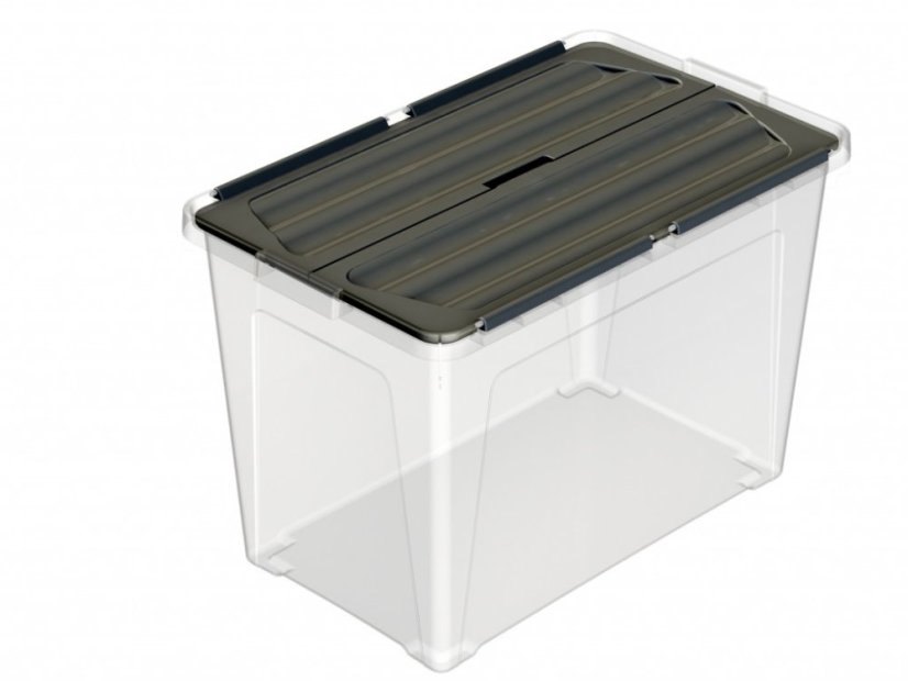 Multibox ECO s pripevneným vekom 48l, veko čierne