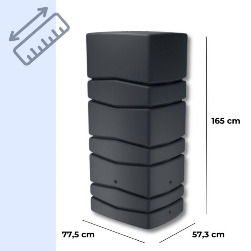 Sud na dažďovú vodu AQUA TOWER 650l antracit