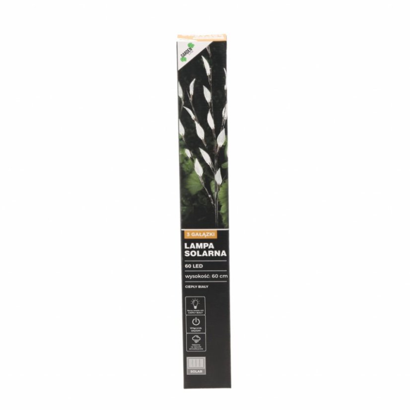 48 Solárna lampa 3 vetvy, 60 LED, teplá biela, 60 cm