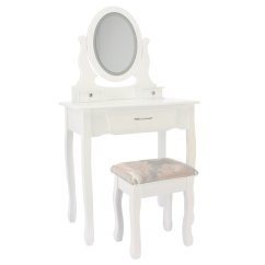 ALDOTRADE Kozmetický stolík LED Sofia 71x40x135cm s taburetom