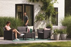 Keter Záhradný set Claire 2, grafit, 2 kreslá, 1 pohovka, 1 stôl