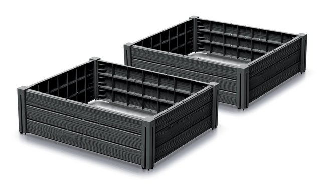 Vyvýšený záhon 2 ks BASE PLANT 75,6 cm - antracit