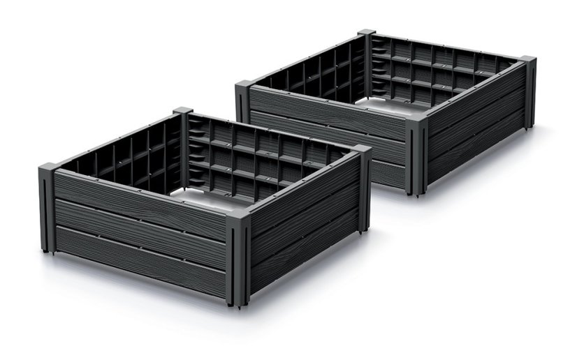 Vyvýšený záhon 2 ks BASE PLANT 61,8 cm - antracit