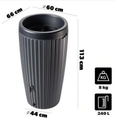 Sud na dažďovú vodu MIKA 240l sivý