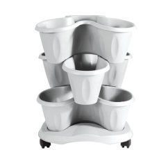 ALDOTRADE Kvetinová kaskáda TRIFOGLIO na kolieskach biela