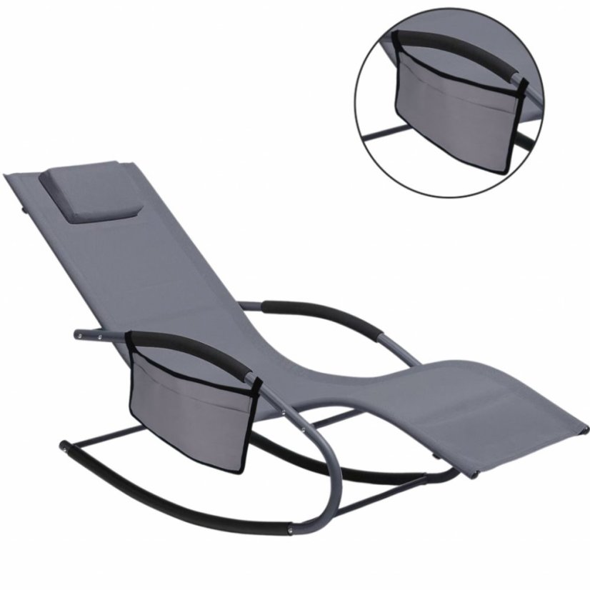 Záhradné hojdacie ležadlo 148x63x87cm tmavo sivé