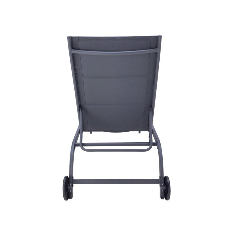 Záhradné ležadlo s kolieskami 184x60x35 cm tmavo sivé