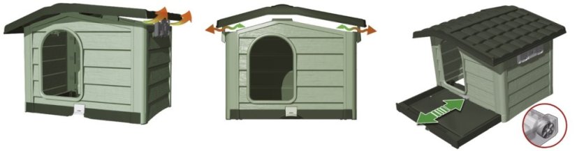 ALDOTRADE Psia búda Bungalow strednej 89x75x62cm - Názov varianty: Zelená