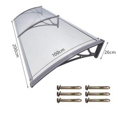 ALDOTRADE Dverná vchodová strieška číra 100x200 NEDELENA