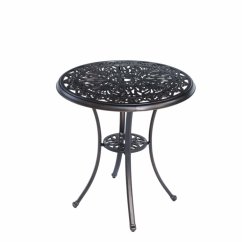 Hliníkový stôl DANBURY antická hnedá 68x70 cm, okrúhly