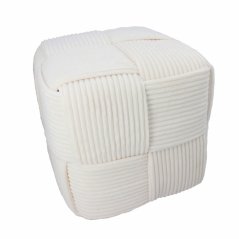 Pletená pufa kocka 40x40x40 cm, biela