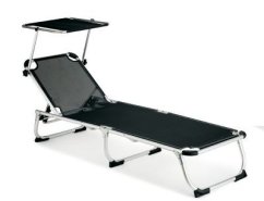 ALDOTRADE Ležadlo polohovateľné so strieškou čierne