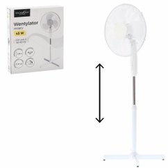 Stojanový ventilátor biely 45W