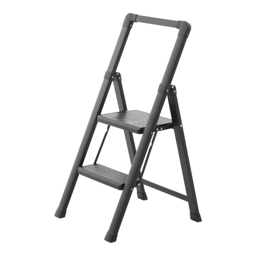 Schodíky jednostranné SLIM 2, čierne, nosnosť 150kg