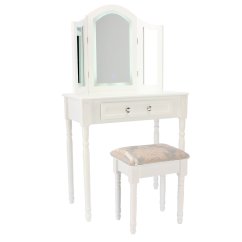ALDOTRADE Kozmetický stolík LED Milena 138x78x40 s taburetom