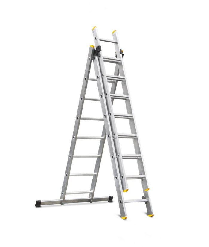 ALDOTRADE Rebrík trojdielný hliníkový PROFI 3x8
