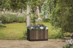 Keter Kvetináč Deco obdĺžnikový Orech, 45,5x76x45,5 cm