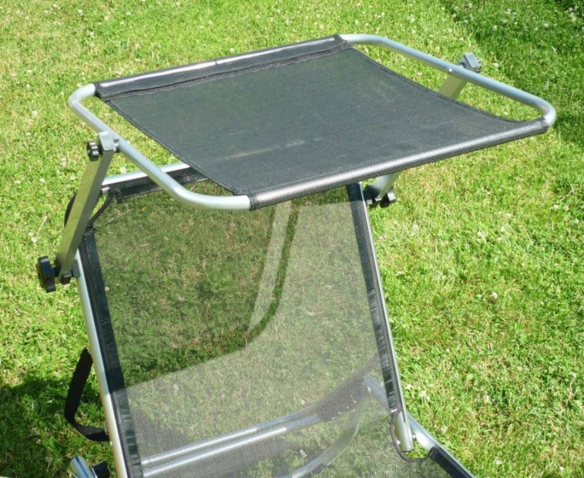 ALDOTRADE Ležadlo polohovateľné so strieškou čierne