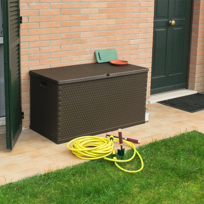 ALDOTRADE zahradní úložný box RATTAN 420l hnědý